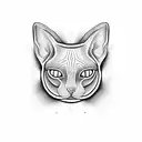 sphynx cat with a 3rd eye  tattoo design idea