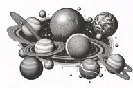 solar system planets tattoo design idea