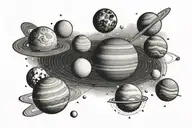 solar system planets tattoo design idea