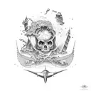 planes in tornado tattoo design idea