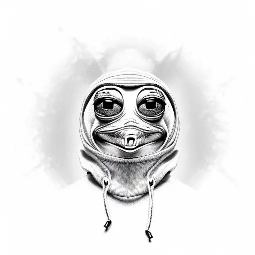 hooded pepe tattoo design idea