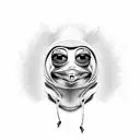 hooded pepe tattoo design idea