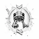 hooded pepe tattoo design idea