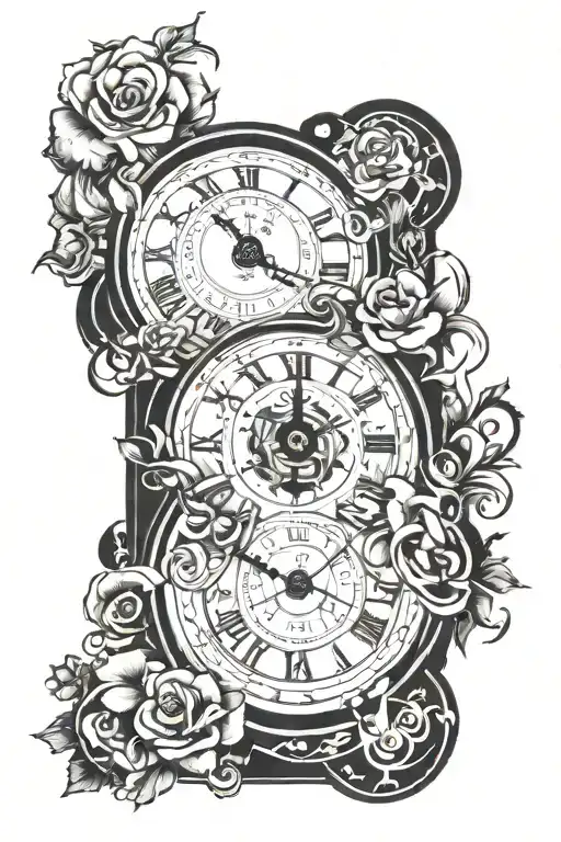 time moving slow and fast at the same  time  tattoo design idea