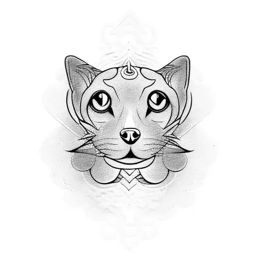 A tattoo design combining a dog and a cat in a Yin and Yang style, symbolizing balance and harmony in your life tattoo design idea