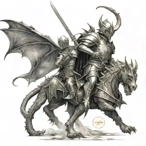Dragon and Knight tattoo design idea