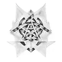 pentagram on dorsel side hand tattoo design idea