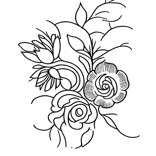 would like a birth flower tattoo for my back with 2 January flowers, 1 March, 2 September, 1 October and 1 December  tattoo design idea