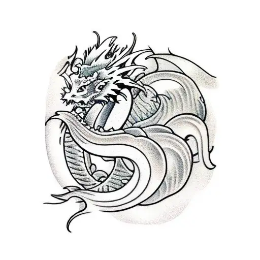 Traditional Japanese Dragon Tattoo Design