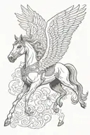 pegasus horse with wings tattoo design idea