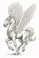 pegasus horse with wings tattoo design idea