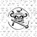 A minimalist tattoo of the Straw Hat Pirates Jolly Roger flag with a subtle sales theme incorporated into the design tattoo design idea