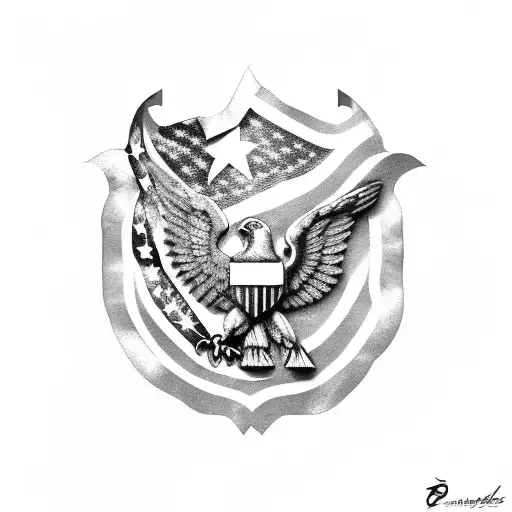 United States flag Patriot tattoo design idea