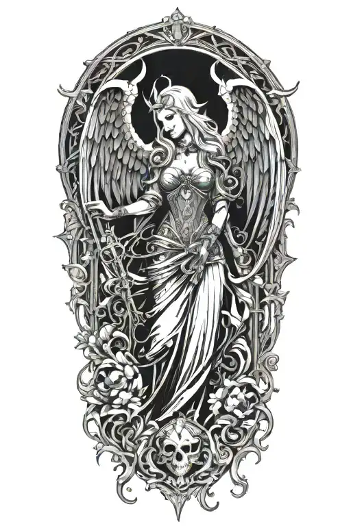Diablo 3 queen of angels tattoo design idea