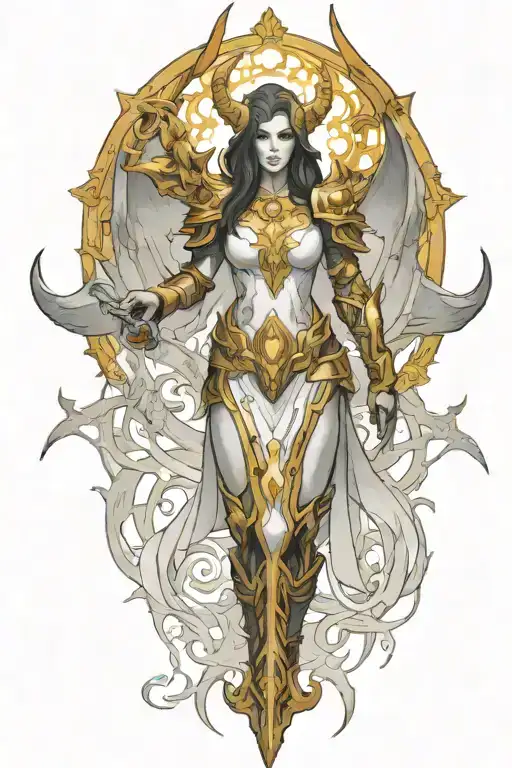 Diablo 3 video game Auriel tattoo design idea