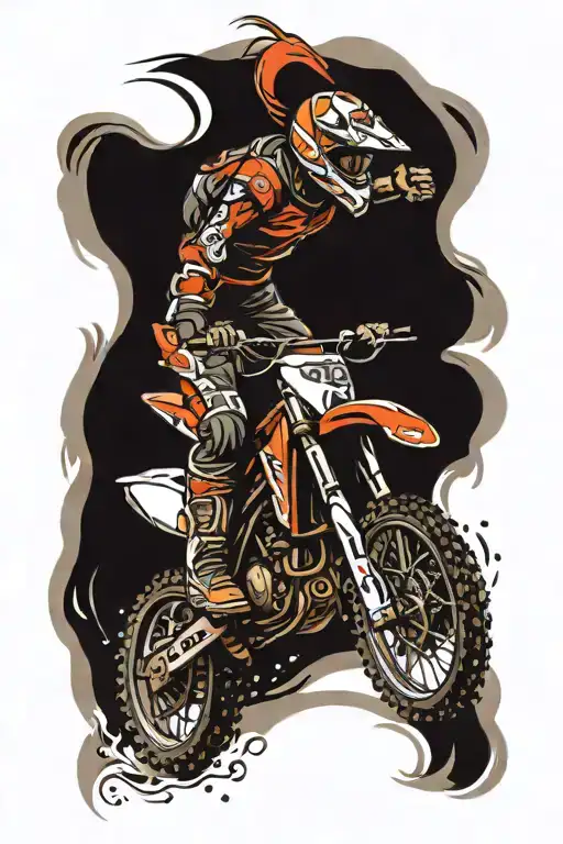 motocross rider jumping tattoo design idea