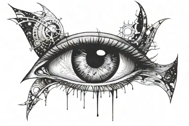 galaxy eye inside tattoo design idea
