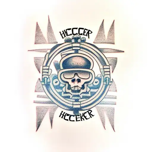 biker+hacker tattoo design idea