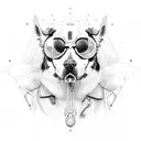 biker hacker and dog lover tattoo design idea