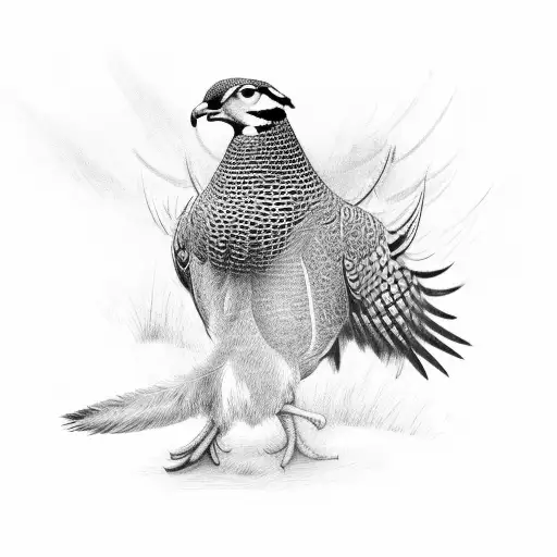 A Hunter Hunting a Pheasant in the rain tattoo design idea
