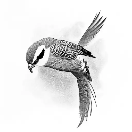 A Hunter Hunting A Pheasant In The Rain tattoo design idea