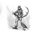 A Hunter Hunting A Pheasant In The Rain tattoo design idea