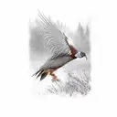 A Hunter Hunting A Pheasant In The Rain tattoo design idea