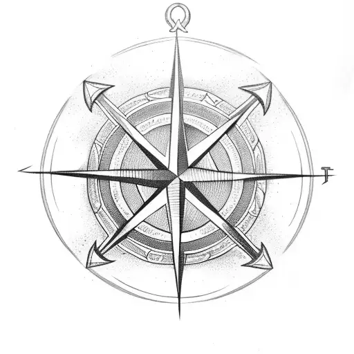 anchor connects to compass by the chain tattoo design idea
