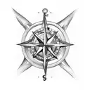 Let's design a tattoo: the tattoo consists of an anchor connected to a compass by an iron chain. North of the compass wi tattoo design idea