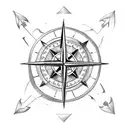 Let's design a tattoo: the tattoo consists of an anchor connected to a compass by an iron chain. North of the compass wi tattoo design idea
