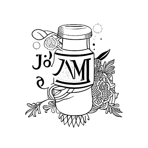 the name "jam" but hidden tattoo design idea