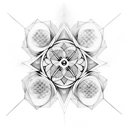 Metatrons cube skull tattoo design idea