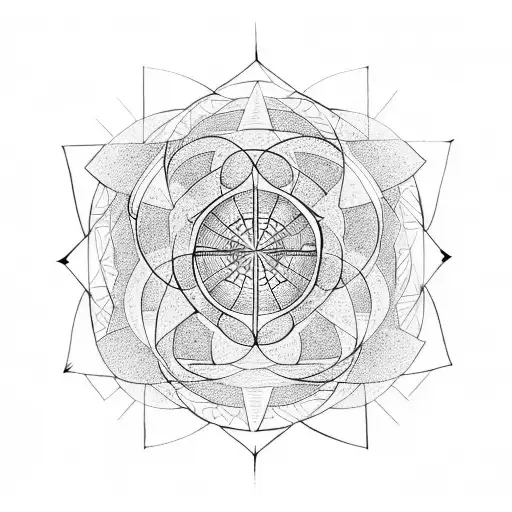 Symbolic representation of enlightenment Metatrons cube tattoo design idea