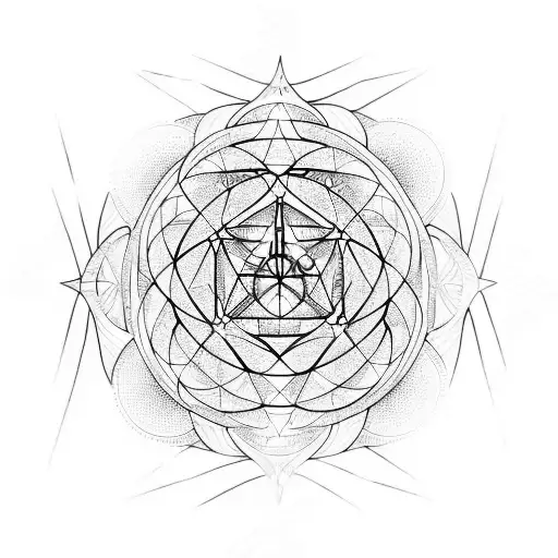 Symbolic representation of enlightenment Metatrons cube tattoo design idea