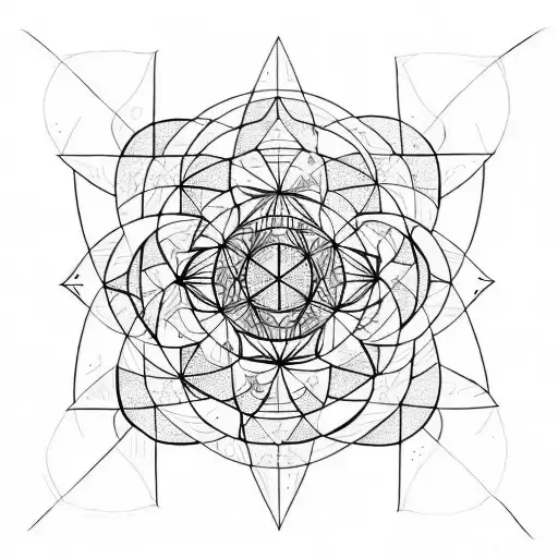 Symbolic representation of enlightenment Metatrons cube tattoo design idea