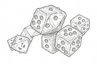 2 dice rolling tattoo design idea
