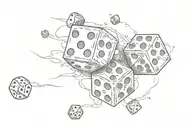 2 dice rolling tattoo design idea