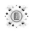 soviet brutalist architecture tattoo design idea
