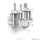 soviet brutalist architecture tattoo design idea