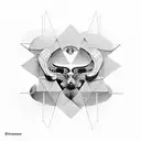 soviet brutalist architecture tattoo design idea