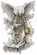 book of revelation angel no face tattoo design idea