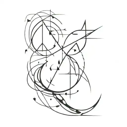 An abstract design symbolizing living life to the fullest, with elements of adventure and spontaneity tattoo design idea