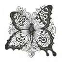 semicolon butterfly surrounded tattoo design idea