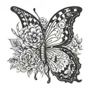 semicolon butterfly surrounded tattoo design idea