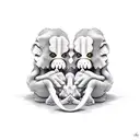 See no evil speak no evil hear no evil with kaws dolls tattoo design idea