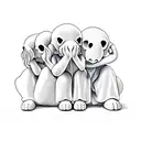 See no evil speak no evil hear no evil with kaws dolls tattoo design idea