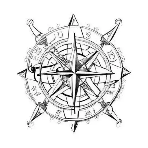 u.s. navy swallows anchor knots compass  tattoo design idea