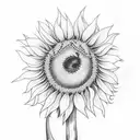 sunflower and bees tattoo design idea