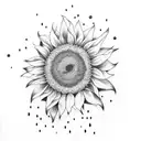 sunflower and bees tattoo design idea