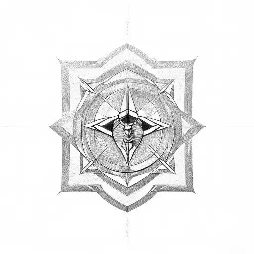 arrow lines, kobe bryant, sound of silence notes in pentagram tattoo design idea